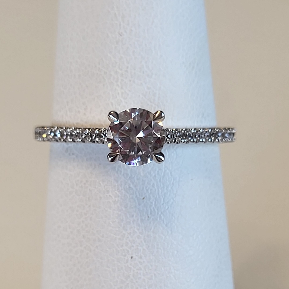 Naledi Sterling Silver Round CZ Ring